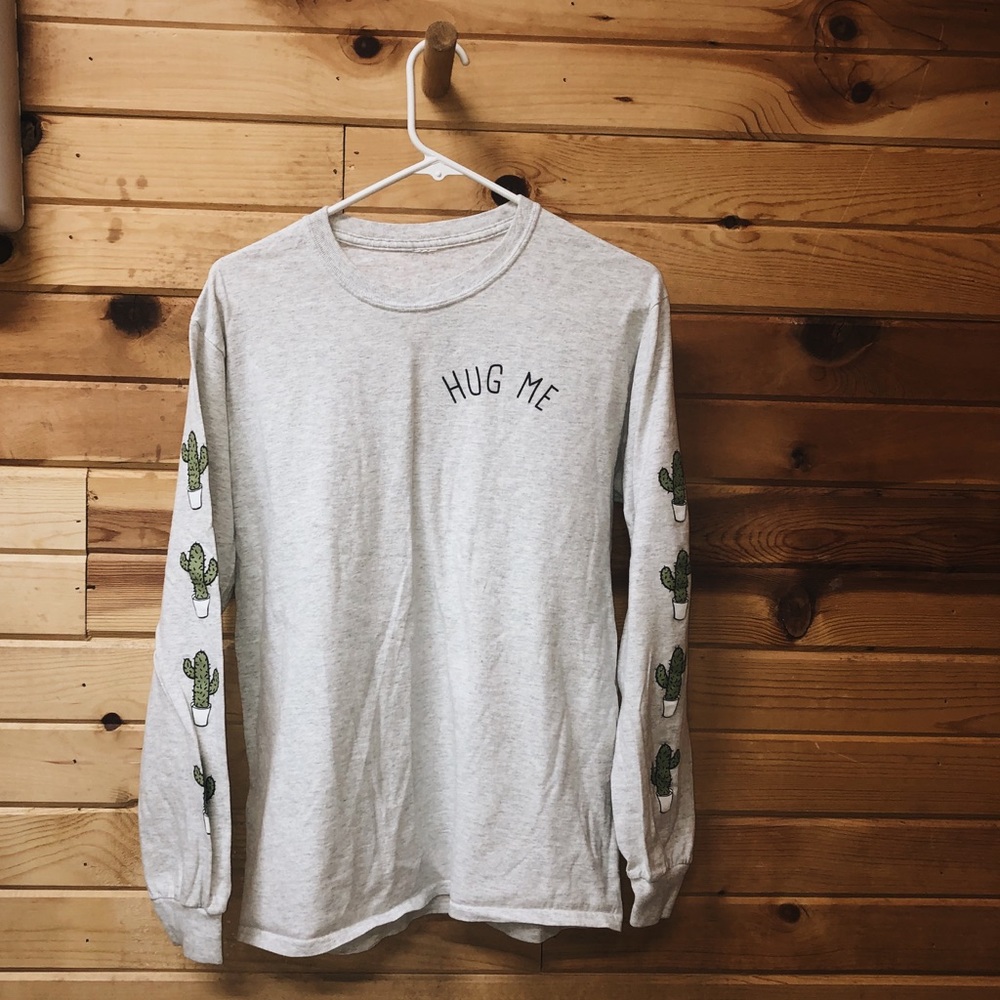Cactus “hug me” long sleeve tee